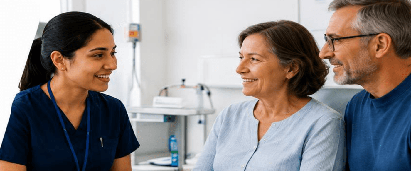A family member alongside a person receiving care