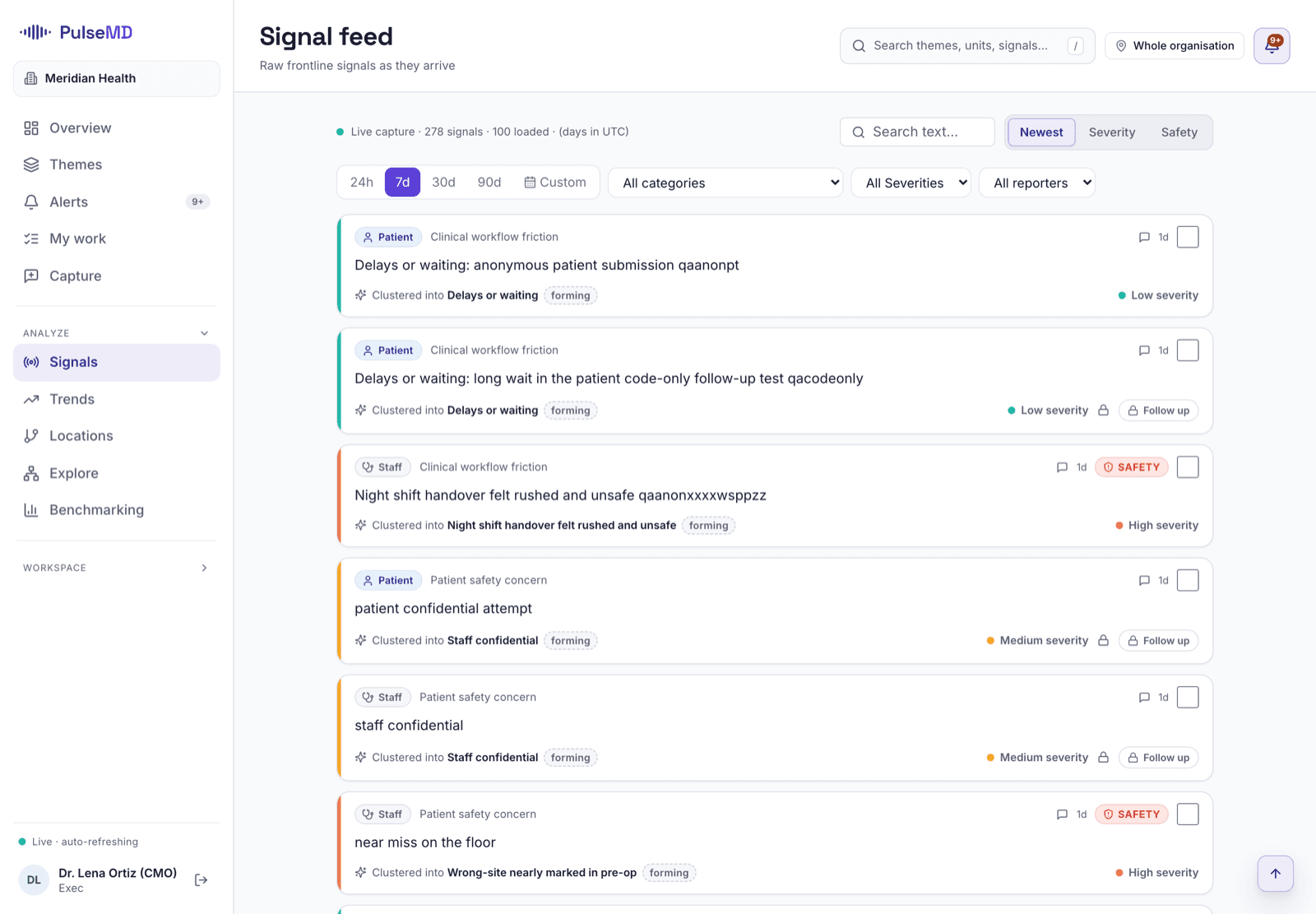 Recent safety-related signals streaming in from the frontline