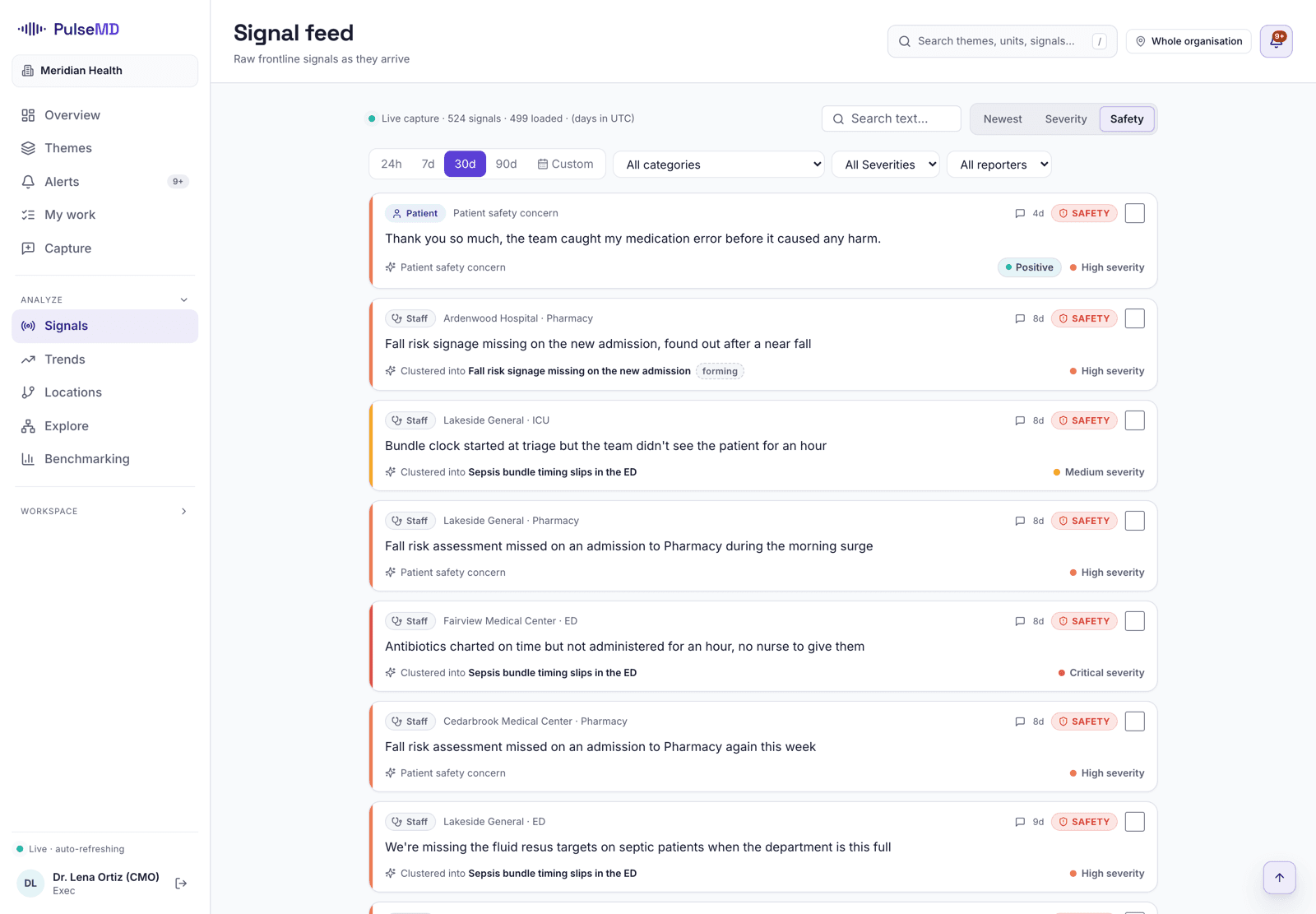 Recent safety-related signals streaming in from the frontline